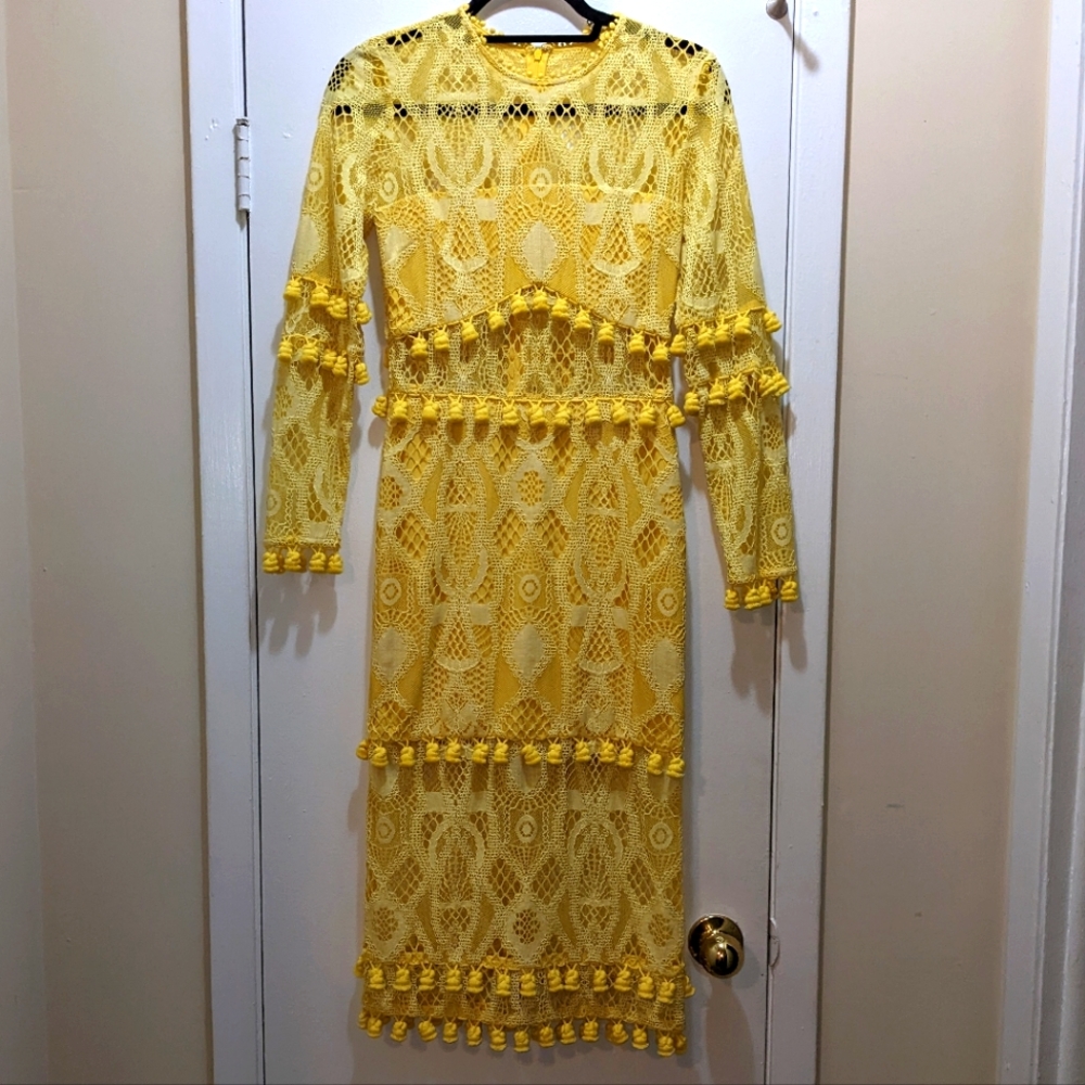 Alexis Callisto Yellow Midi Dress